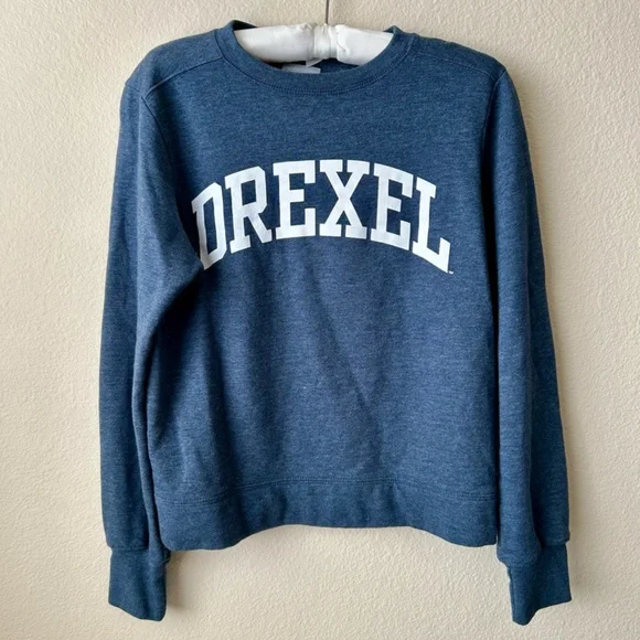 Sweatshirt Crewneck Drexel University Blue White Logo by RedShirt Size Small - Picture 13 of 13